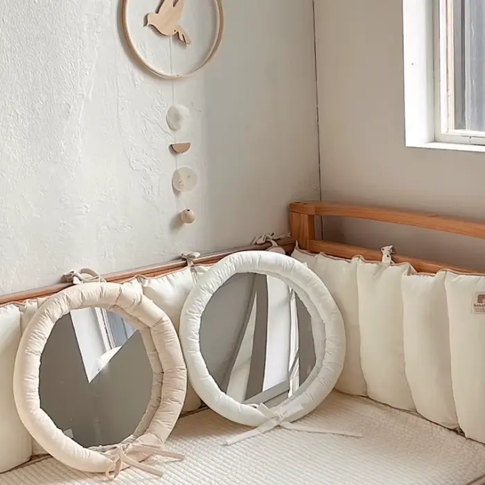 Miroir mural en tissu de coton