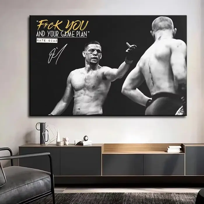 Affiche murale en toile HD avec image de la star de la boxe Nate Diaz
