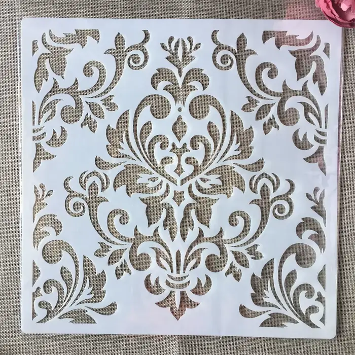 Cadre de grande fenêtre Mandala 30x30cm, bricolage, pochoirs à couches, peinture murale, Scrapbook, 