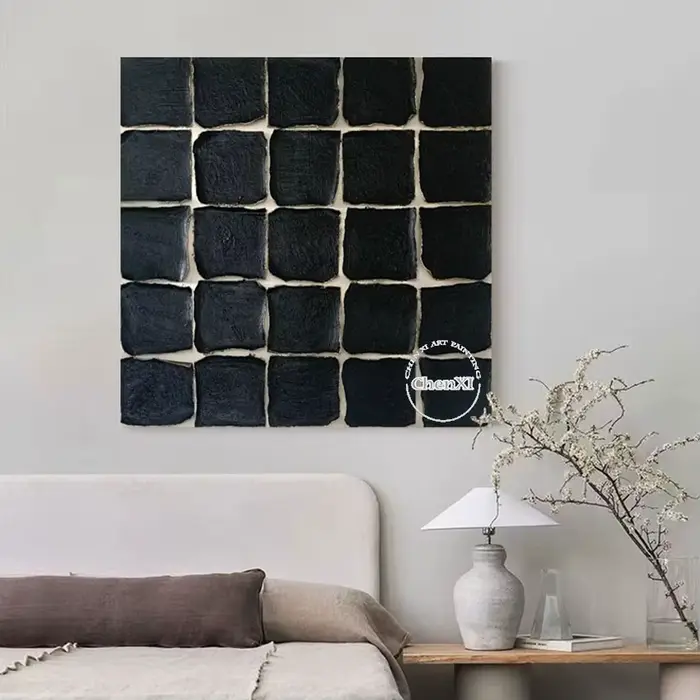 Peinture à l'huile abstraite faite à la main sans cadre