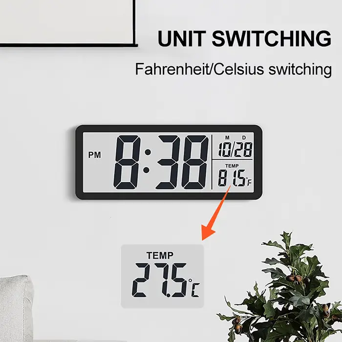 Horloge murale numérique électronique murale LCD