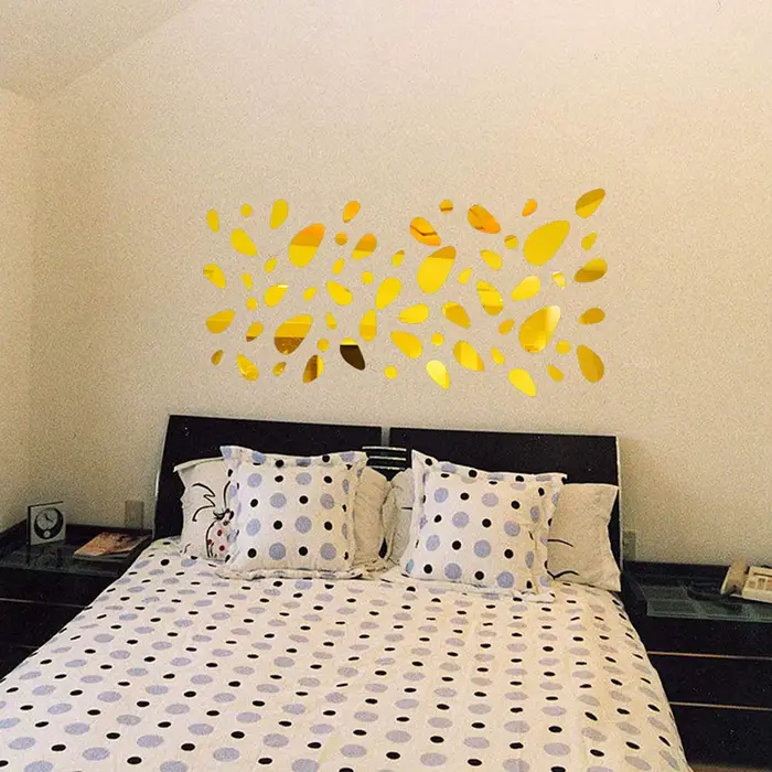 Autocollants Muraux Miroir Goutte d'Eau Irrégulière, Bricolage Créatif, Décoratifs pour Chambre à Co