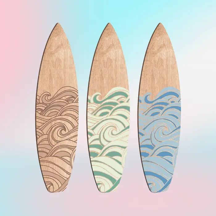 Décoration murale de planche de surf en bois