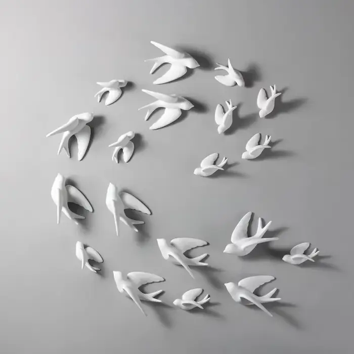 Hirondelles en céramique moineau 3D simples oiseaux