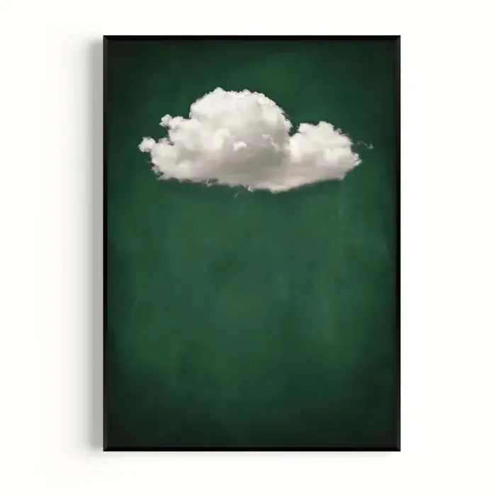 Art mural abstrait moderne, fond abstrait de nuages verts, affiche imprimée sur toile HD, décoration