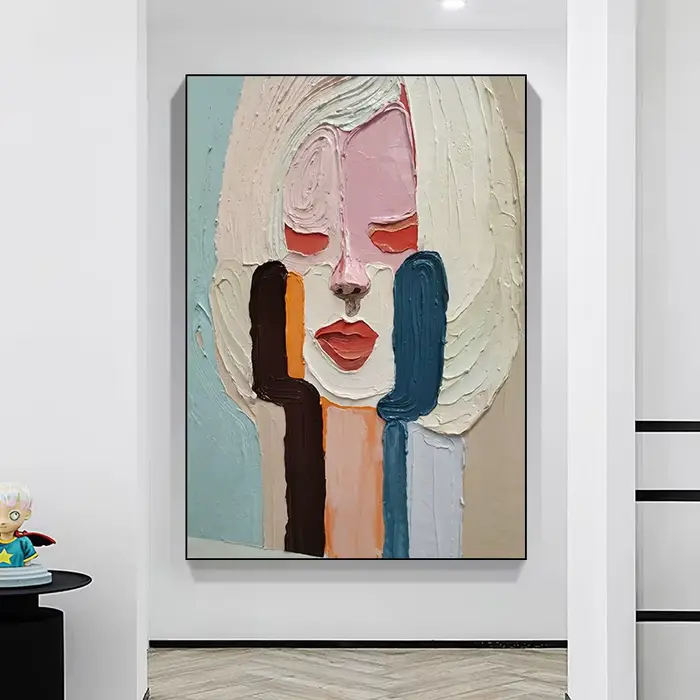 Peinture abstraite de femme imprimée moderne Wabi Sabi pour filles