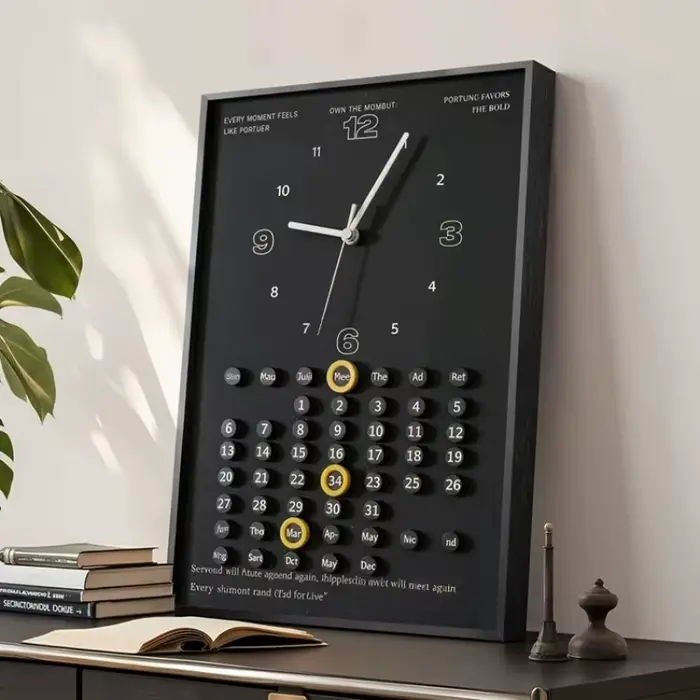 Horloge Murale Calendrier Créative pour Salon