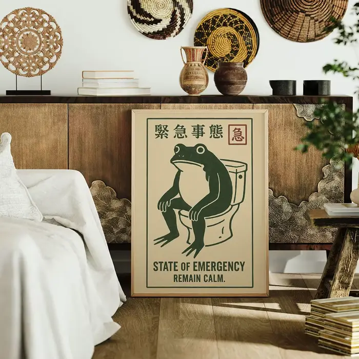 Affiche d'humour de toilette Vintage imprimée japonaise