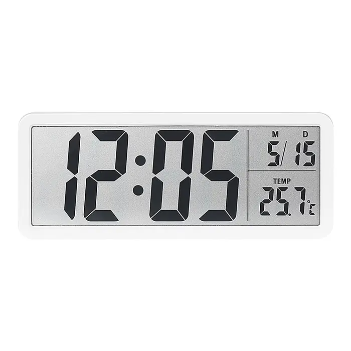 Horloge murale numérique électronique murale LCD, affichage multifonctionnel de la température et du