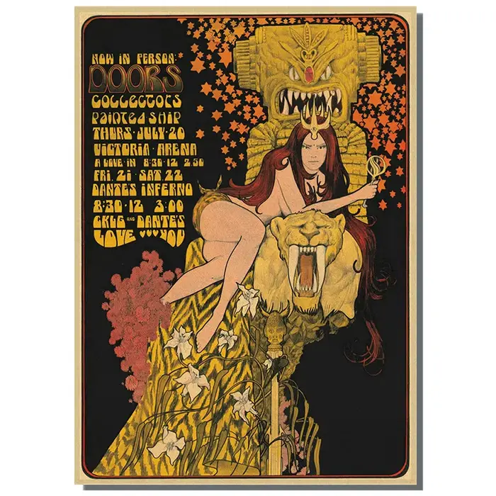 The Doors Jim Morrison-Affiche murale vintage en papier kraft