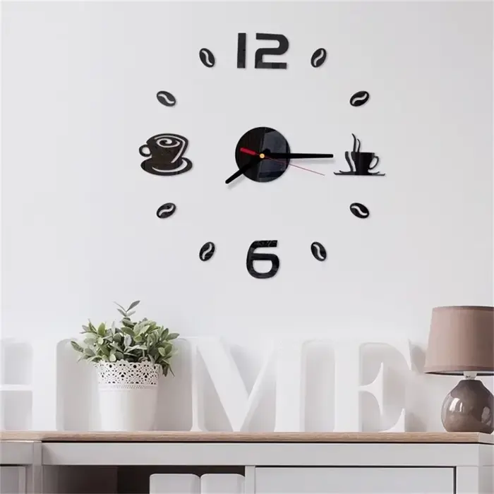 Horloge murale numérique autocollant Design moderne bricolage cuisine salon décor à la maison