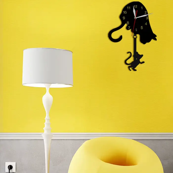 Horloge à pendule chat et souris