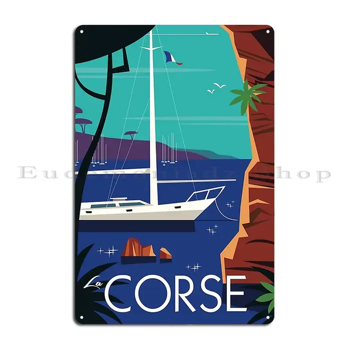 Calvi La Corse Corsica affiche de voyage Plaque métallique affiche cuisine Design Pub classique clas