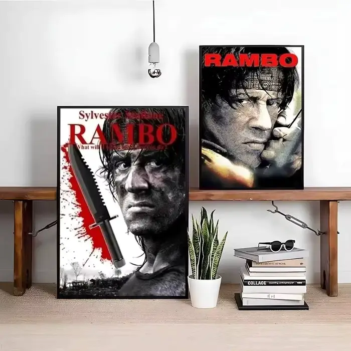 1 pièce - Affiche de film classique Rambo : Premier sang - Décoration murale vintage pour salon et bar