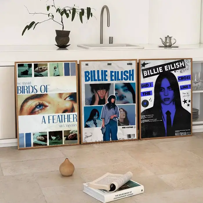 Affiche d'album de musique populaire chanteur b-billie e-éilish
