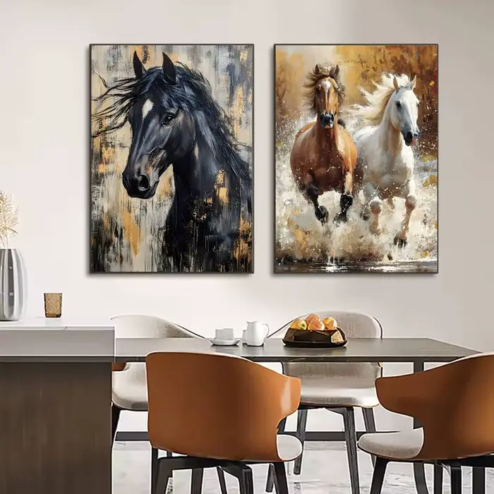 Beau cheval aquarelle peinture toile affiche HD Art collant mur étanche maison salon chambre Bar décoration esthétique