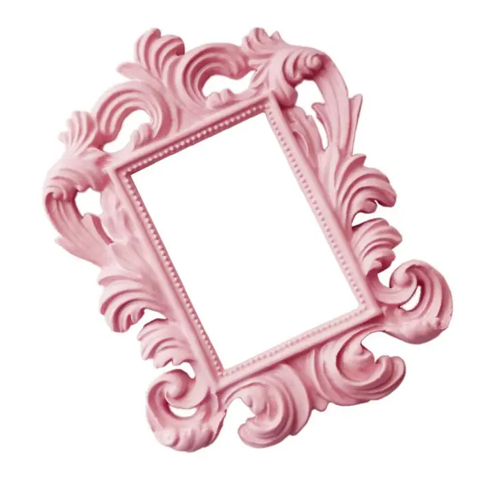 Cadre Mural Rectangulaire Rose Vintage de Style Baroque