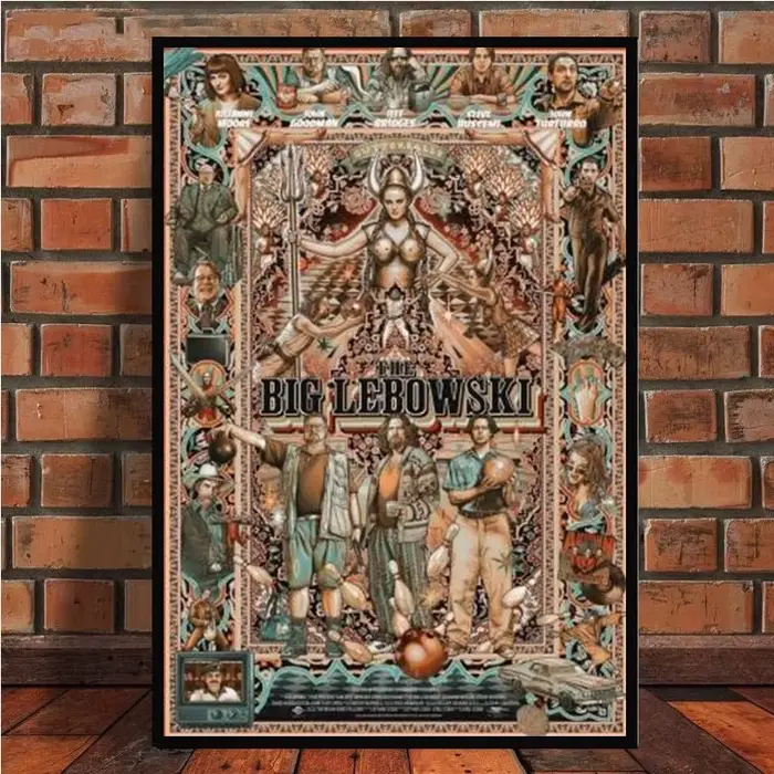 Le grand Lebowski (1998) affiche de film classique couverture Photo toile impression appartement décor à la maison peinture murale (sans cadre)