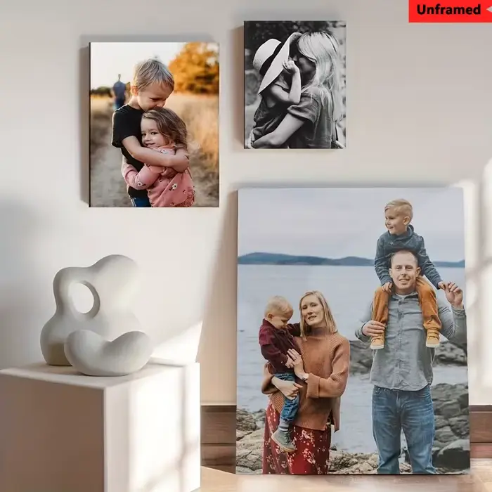 Impressions sur toile personnalisées, affiches photo sur mesure pour la vie de famille, animaux de compagnie, anime, anniversaires, mariages, décoration murale, cadeaux pour la maison