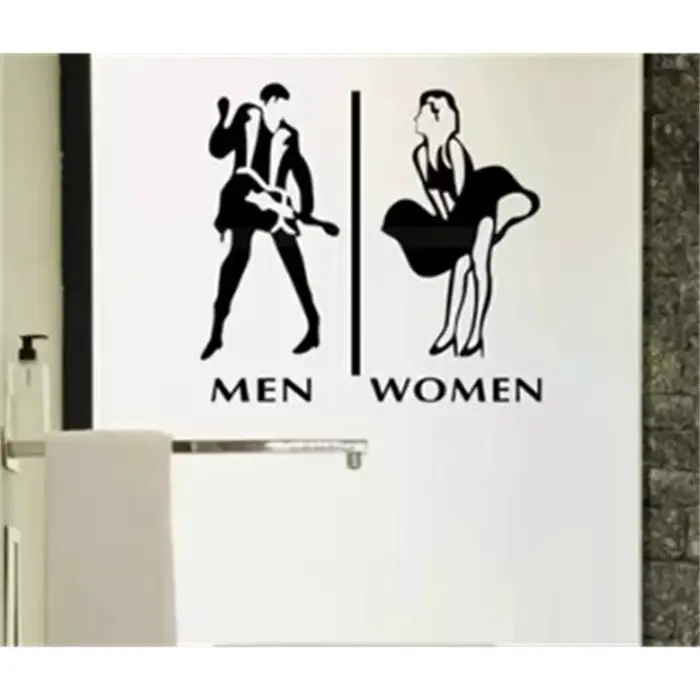 Magasin porte de toilette homme et femme Wc signe icône autocollant mural