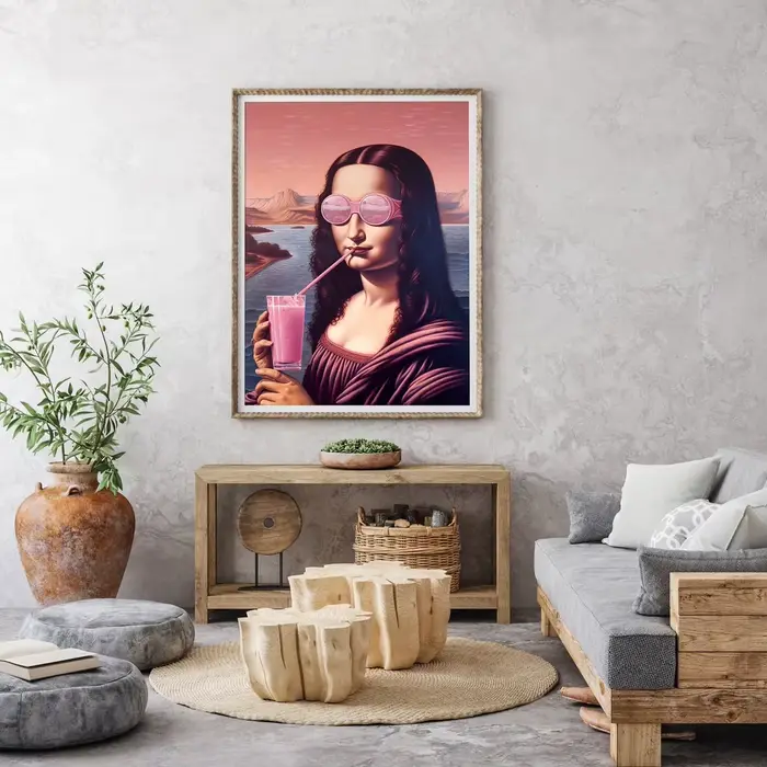 Tableau mural sur toile Mona Lisa avec lunettes de soleil
