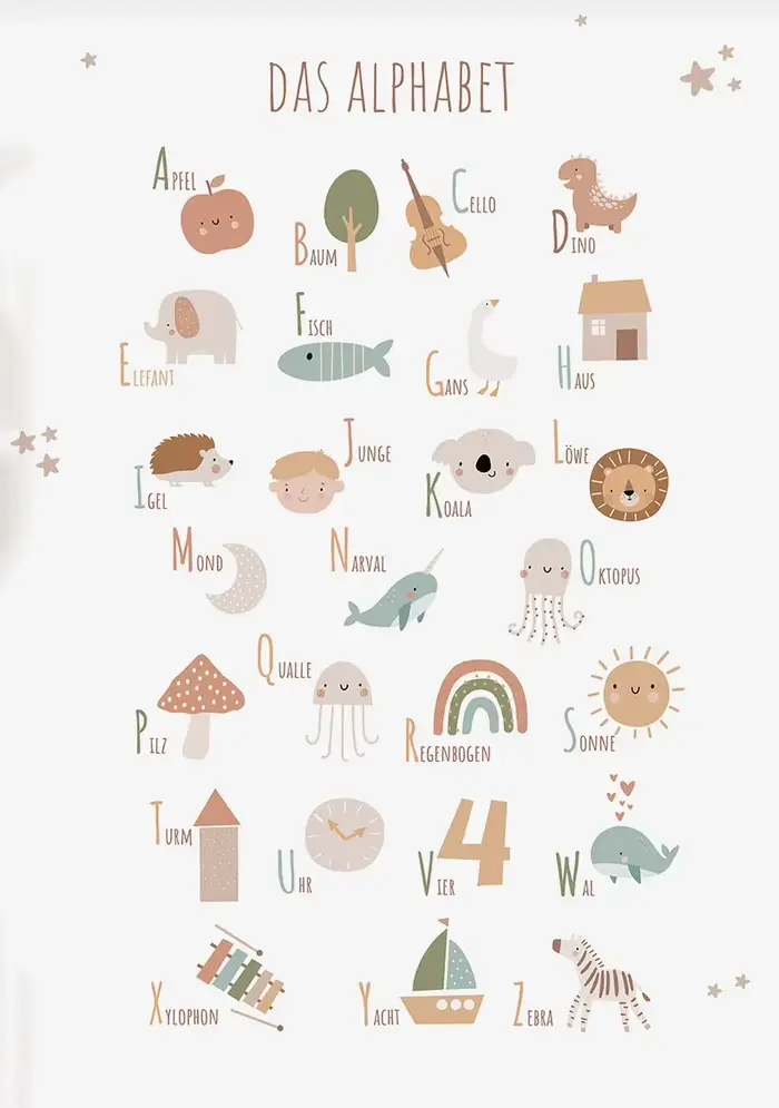 Affiche de la série éducative Alphabet, toile imprimée, images de maison pour salon, chambre d'enfan