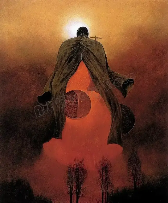 Célèbres œuvres d'art surréalisme par Zdzislaw Beksinski, peinture sur toile, affiches et imprimés, 