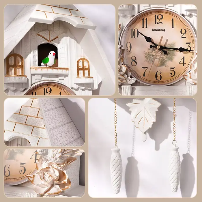 Horloge murale Cuckoo de style européen, horloge murale créative, rappel de l'heure, pour salon, maison, décoration de chambre d'enfant