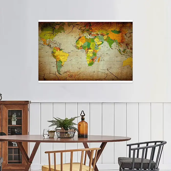 Carte du monde classique en anglais