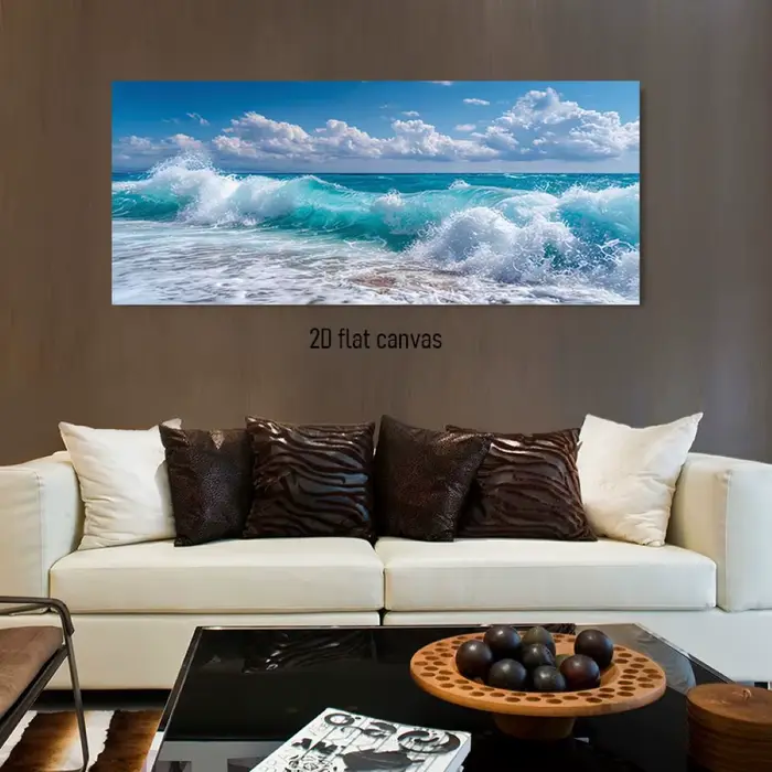 Cette peinture de décoration sur toile haute définition avec vue sur la mer