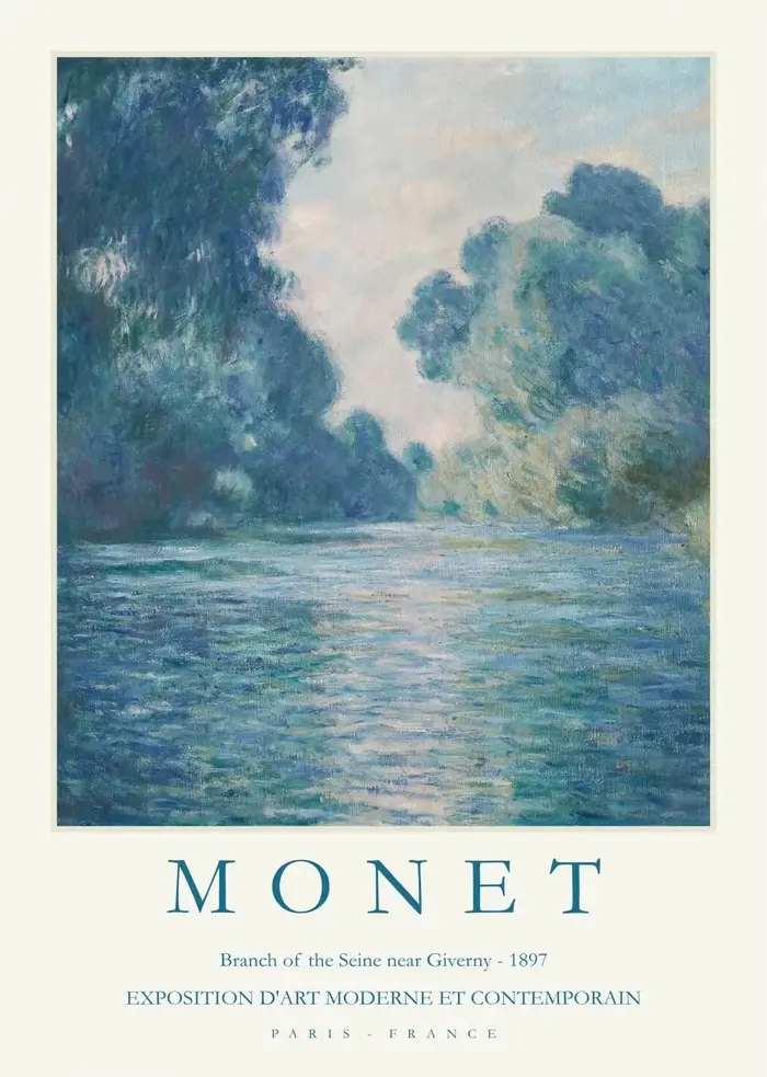 Affiche d'exposition de paysage Vintage de Claude Monet, peinture sur toile d'art abstrait, image mu