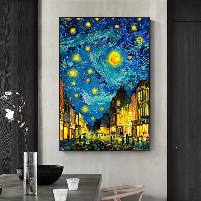 Van Gogh tournesol fleur ciel étoilé Art mur Art affiche toile peinture pour salon décor à la maison