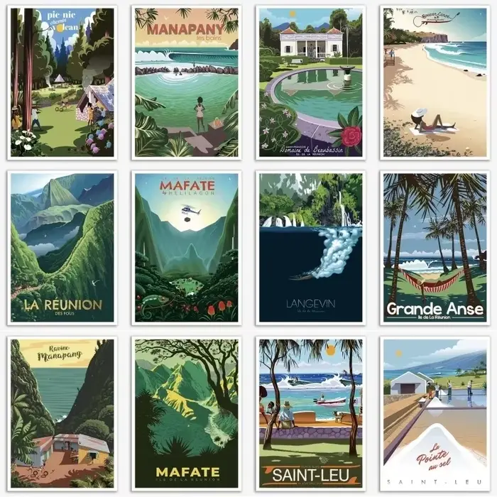 Affiches et imprimés de voyage Vintage de paysage
