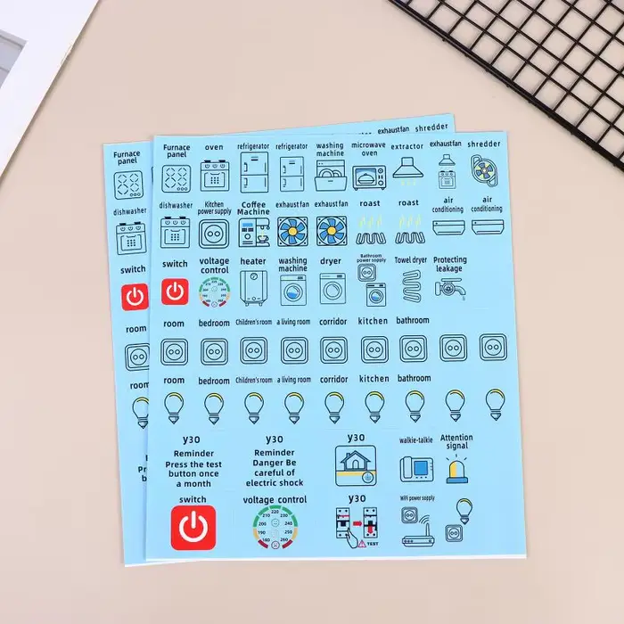 Offre Spéciale – Lot de 2/5 feuilles d'autocollants décoratifs étanches pour panneaux de disjoncteur