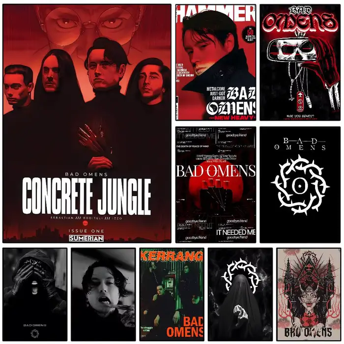B-Bad Omens – affiche de bande métallique avec imprimés