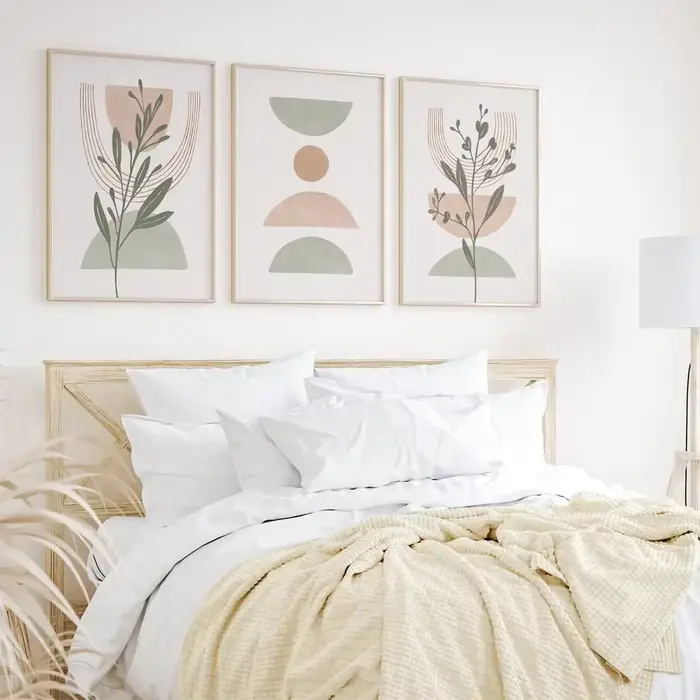 Art mural abstrait simple scandinave, ligne bohème, cuir chevelu géométrique, affiche sur toile HD, impressions, décoration de la maison, chambre à coucher, salon
