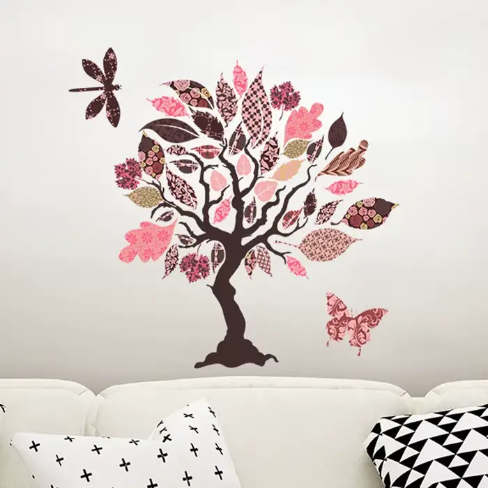 Autocollant Mural arbre coloré