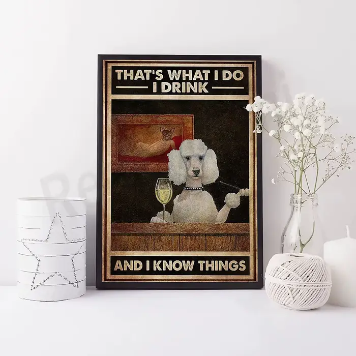 Affiche rétro caniche, c'est ce que je fais