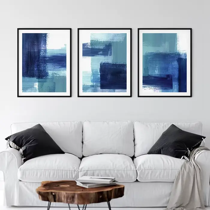 Posters d'art abstremberg de coups de pinceau bleu Industries celle
