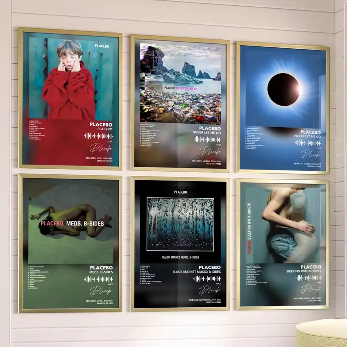 Affiche avec couverture d'album musical