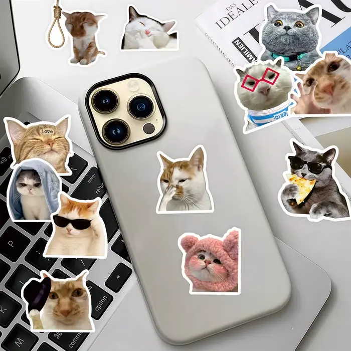 Autocollants Emoji chat drôle mignon