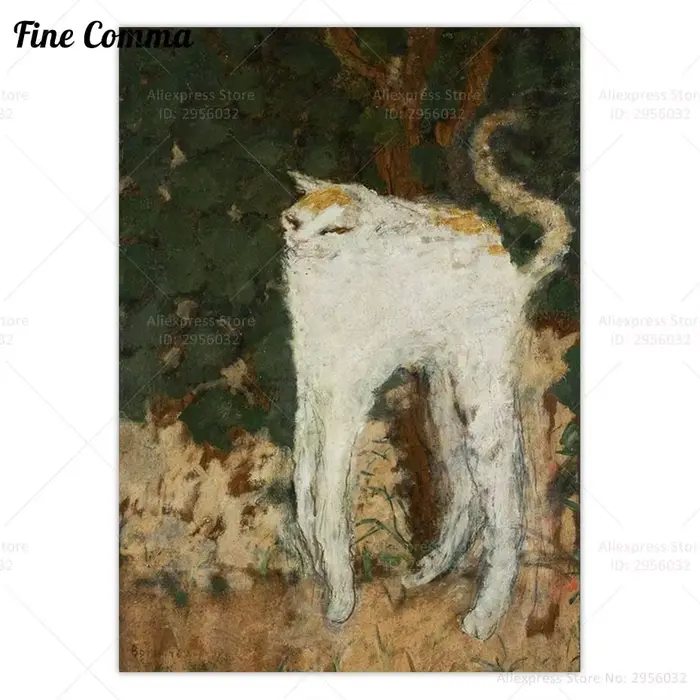 Affiche Vintage du chat blanc Pierre Bonnard, Reproduction de peinture Antique, toile d'art mural im