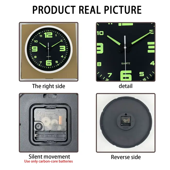 Une horloge murale en verre plastique lumineux unique, horloge lumineuse ronde et silencieuse modern