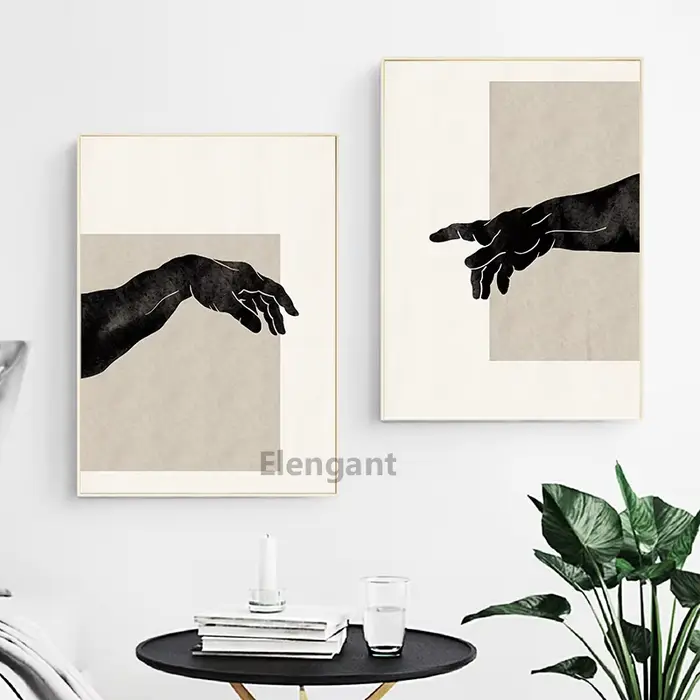 Toile d'art mural Boho gris neutre