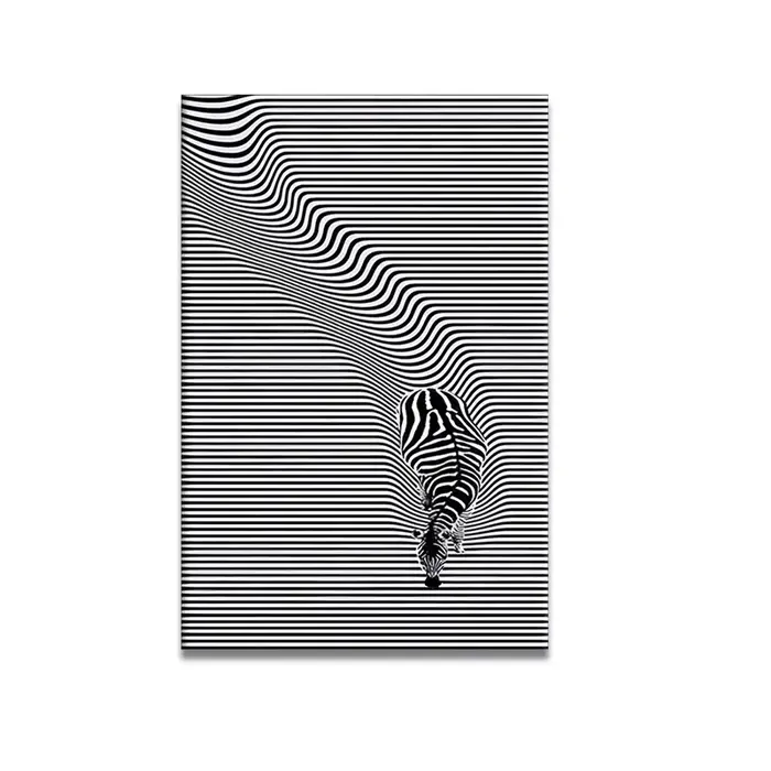 Affiche de zèbre rayé noir et blanc, peinture sur toile imprimée, esthétique animale pour salon, déc