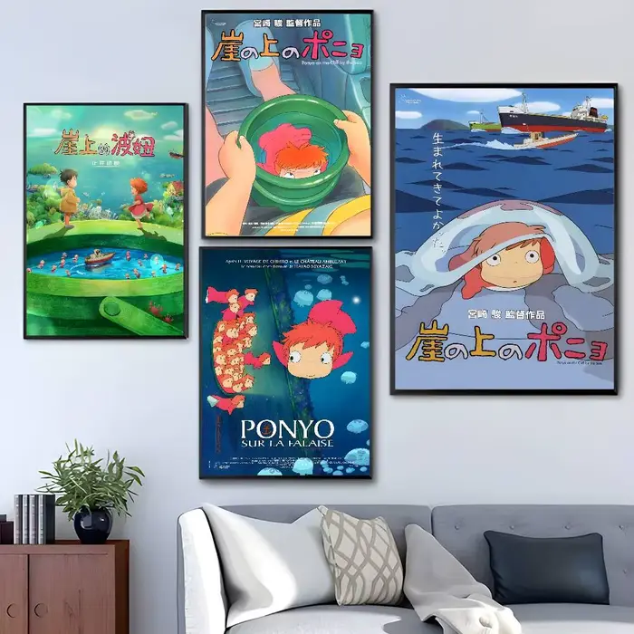 P-Ponyo O-On C-Cliff B-By The S-Sea – affiche collante à faire soi-même