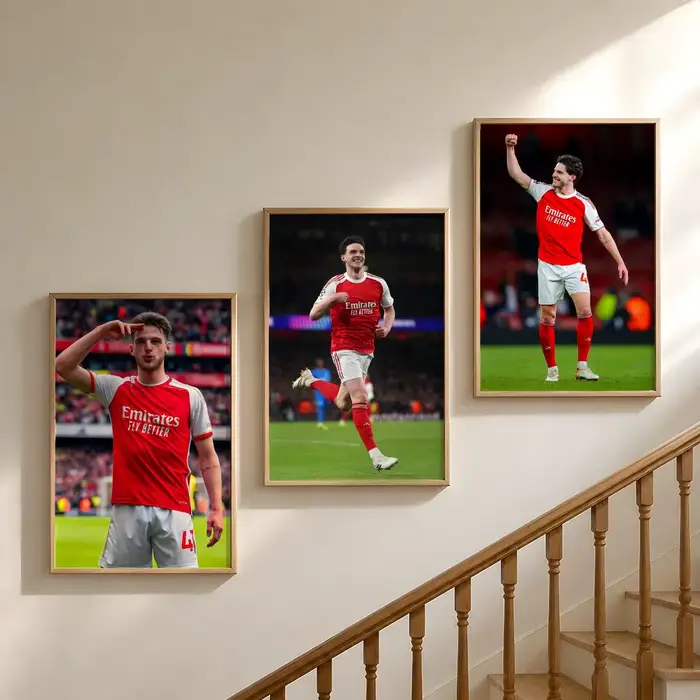Affiche de football Declan R-Rice Arsenal Angleterre, imperméable, HD, moderne, à coller, décoration murale pour chambre à coucher, salon, dortoir, bureau