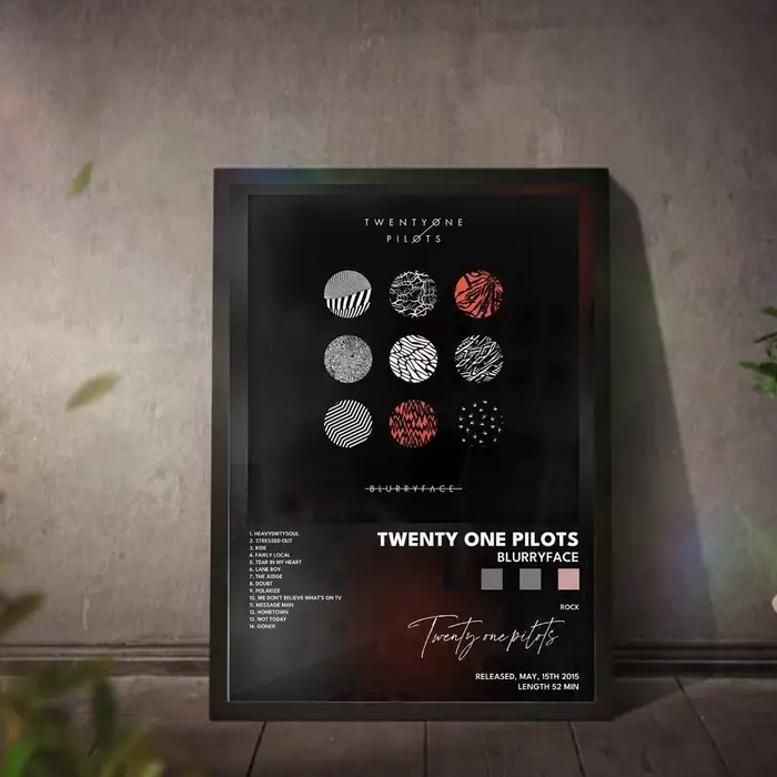 T-Twenty One P-Pilots affiche Album de musique toile impression mur Art chambre décor mur Art impression décor à la maison 50X70 chambre