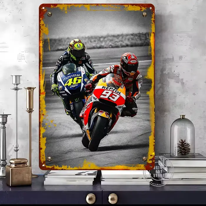Affiches métalliques personnalisables MotoGP du légendaire pilote Marc