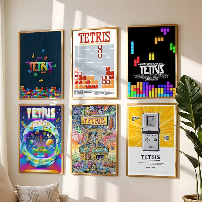 Affiche de bloc de jeu t-tris